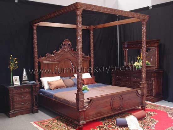 Kamar Set Tempat Tidur Kanopi Ukir FK 209