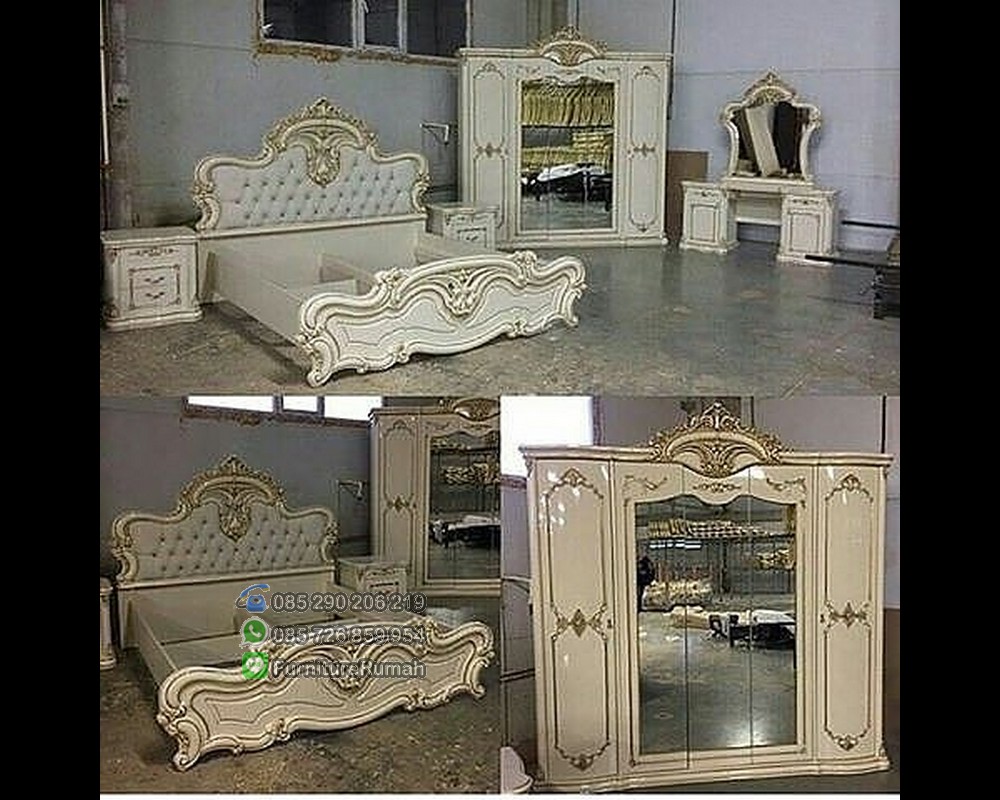Kamar Set Furniture Duco Kombinasi Emas Glossy FK KS 209